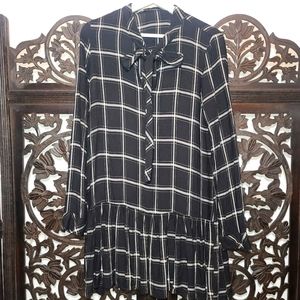 Zara Trafaluc Plaid Flannel Tunic Dress